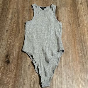 Forever 21 Gray Knit Top Bodysuit Size Small